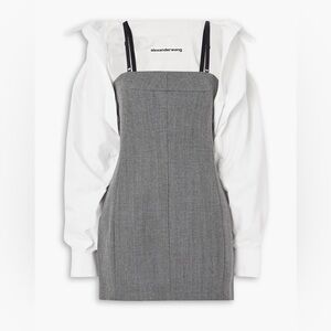 Alexander Wang Grey Herringbone Tailored Minidress & Bolero Shirt